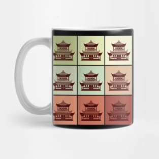 Japanese Tokyo Pagoda Asian Inspired Retro Pop Art 80s style 417 Mug